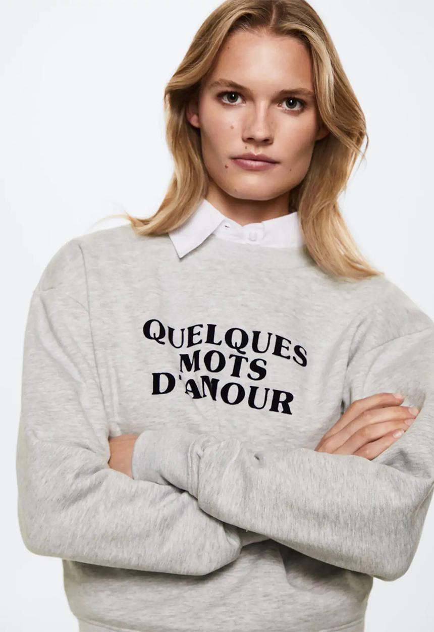 MANGO - Sweatshirt amour - medium grey