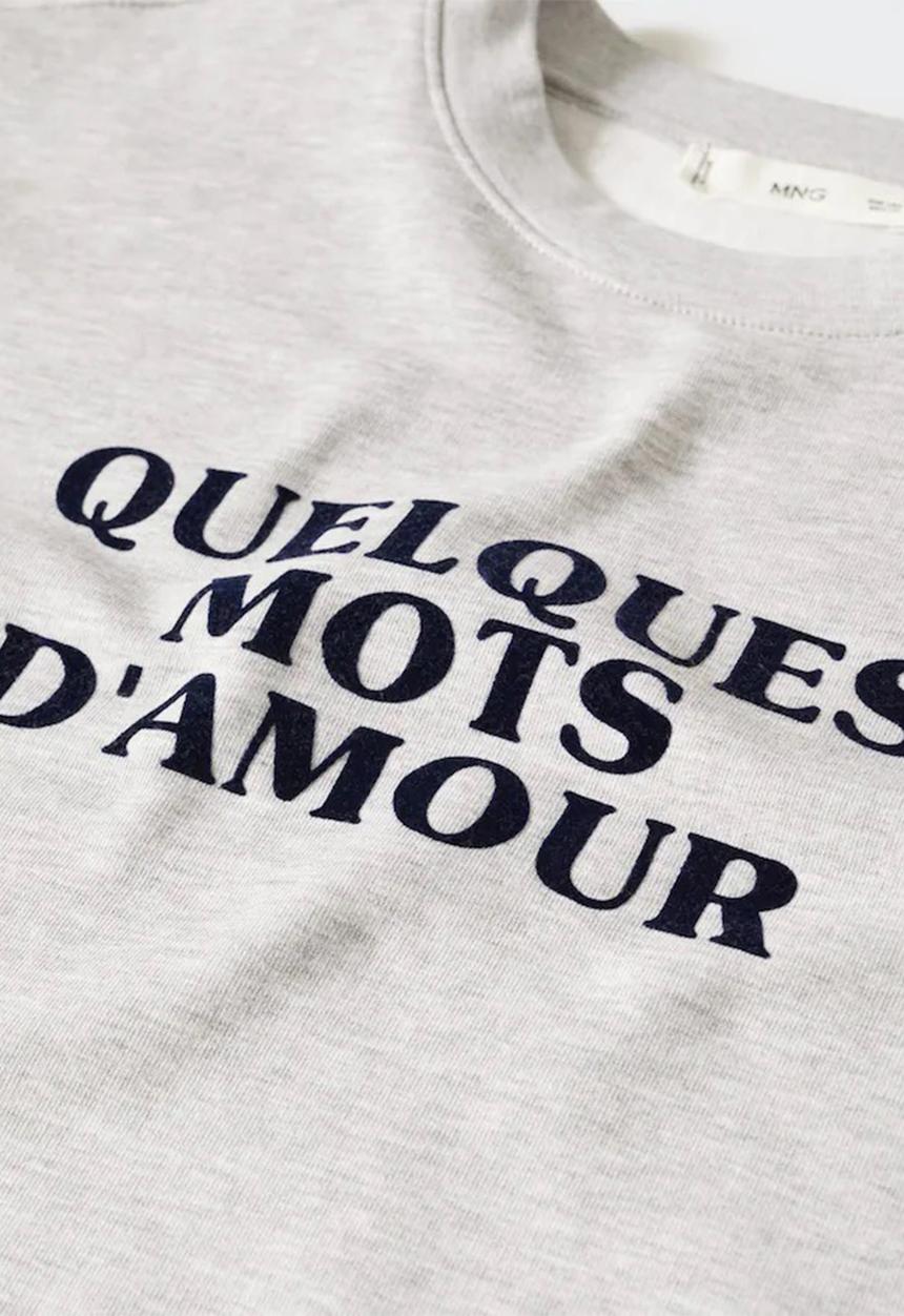 MANGO - Sweatshirt amour - medium grey
