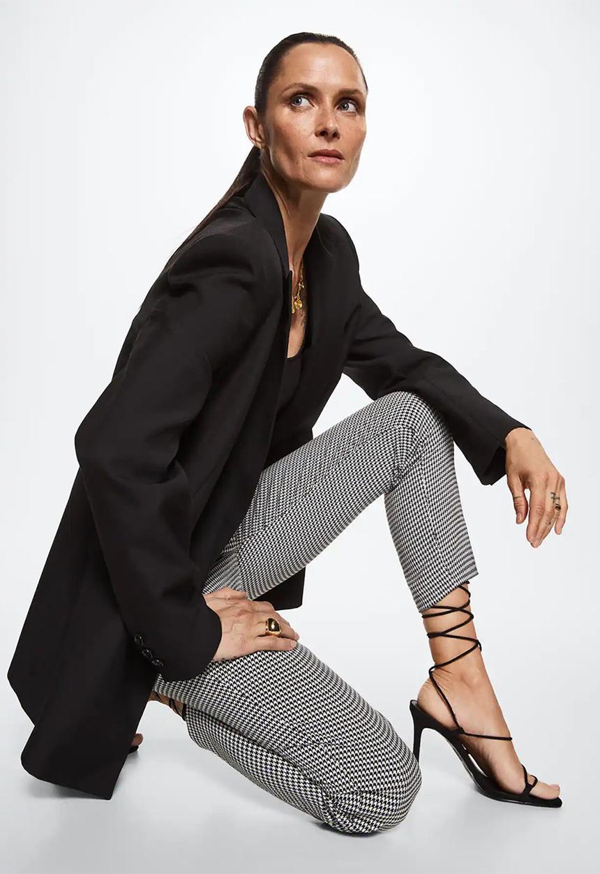 MANGO - Trousers warm - black