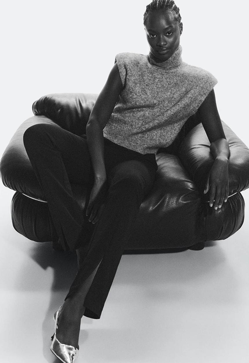 MANGO - Trousers anne - black