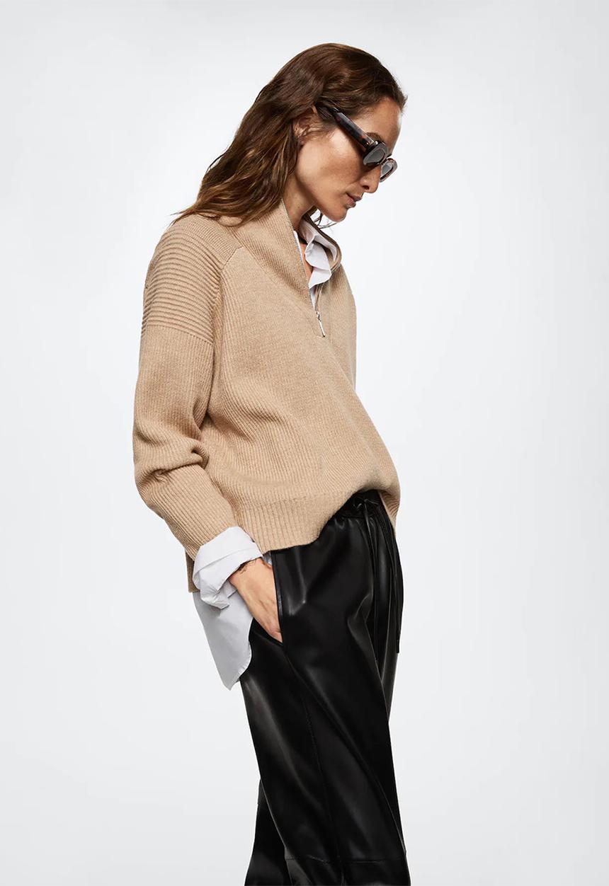 MANGO - Trousers apple - black