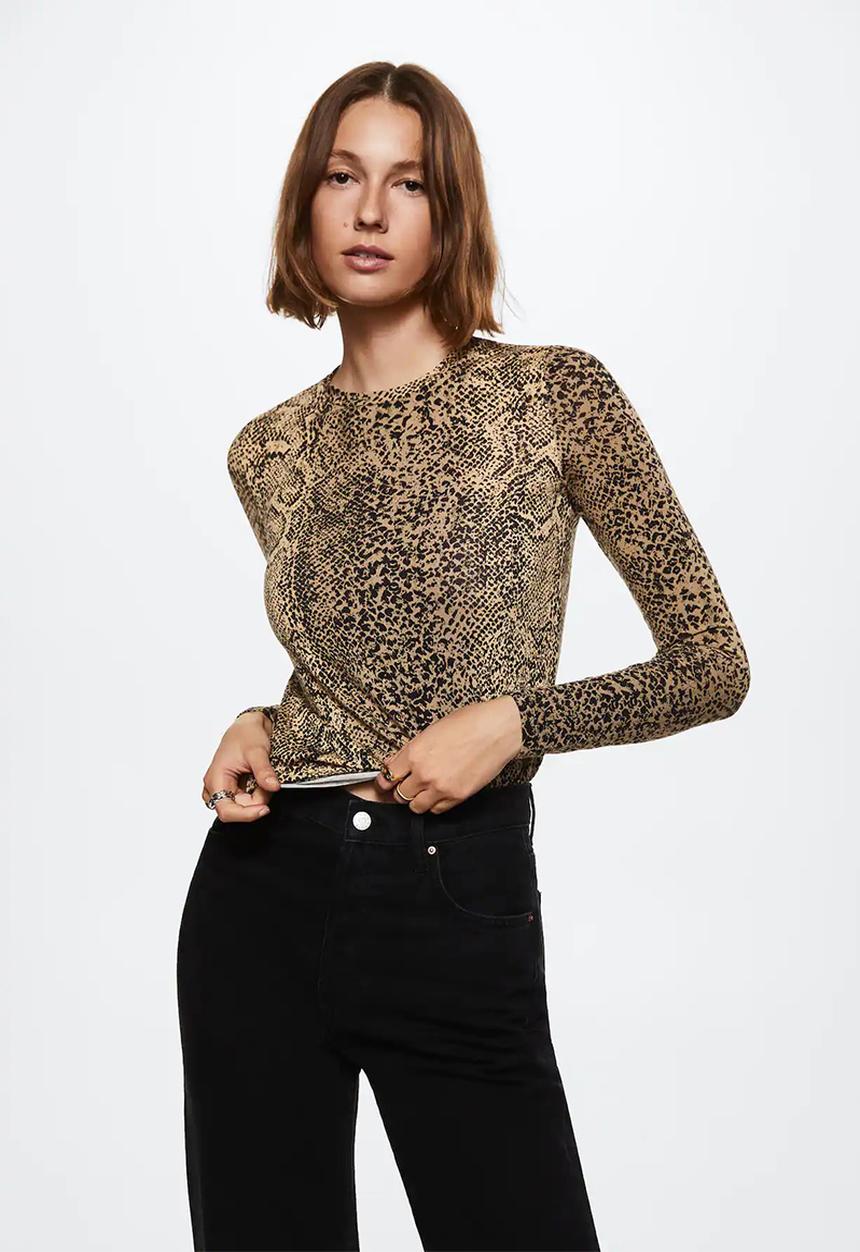 MANGO - T-shirt polpa - medium brown