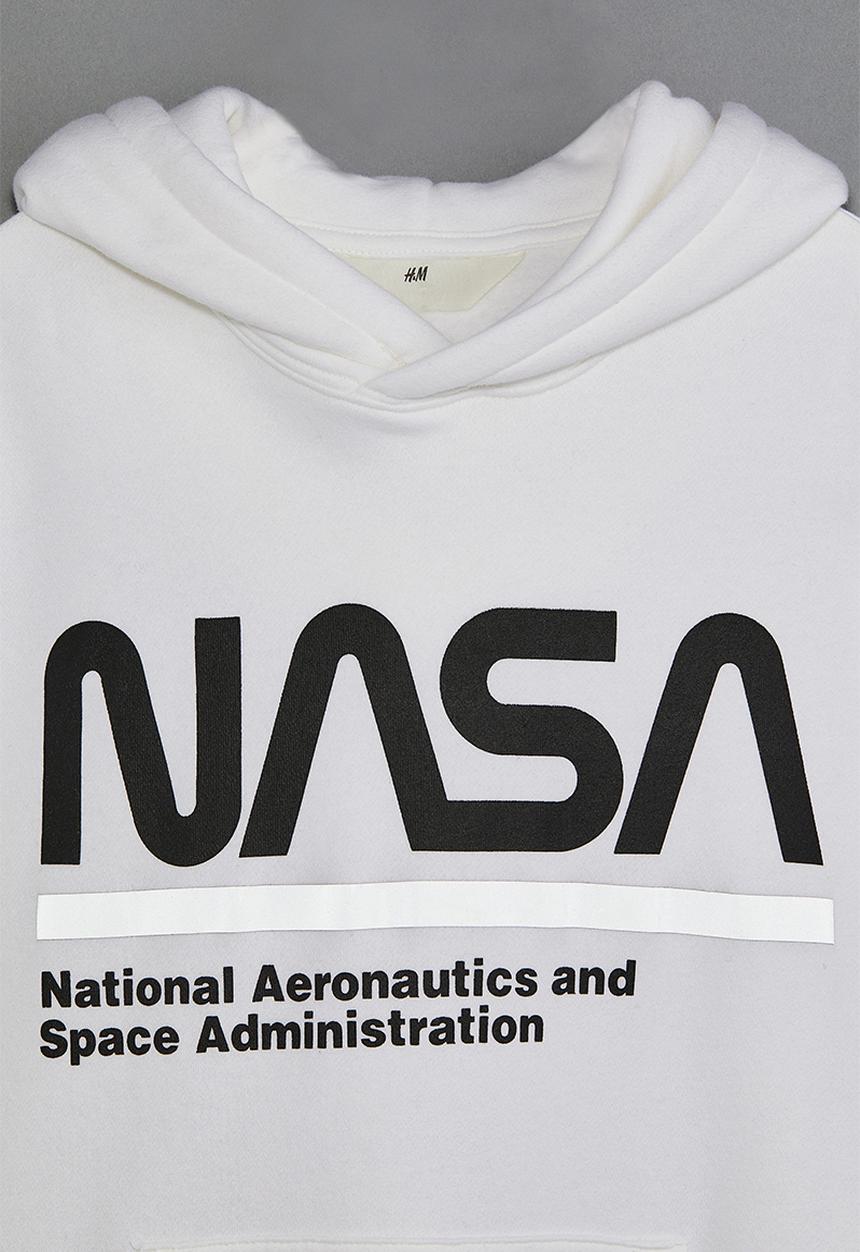 H&M - Printed hoodie - white/nasa