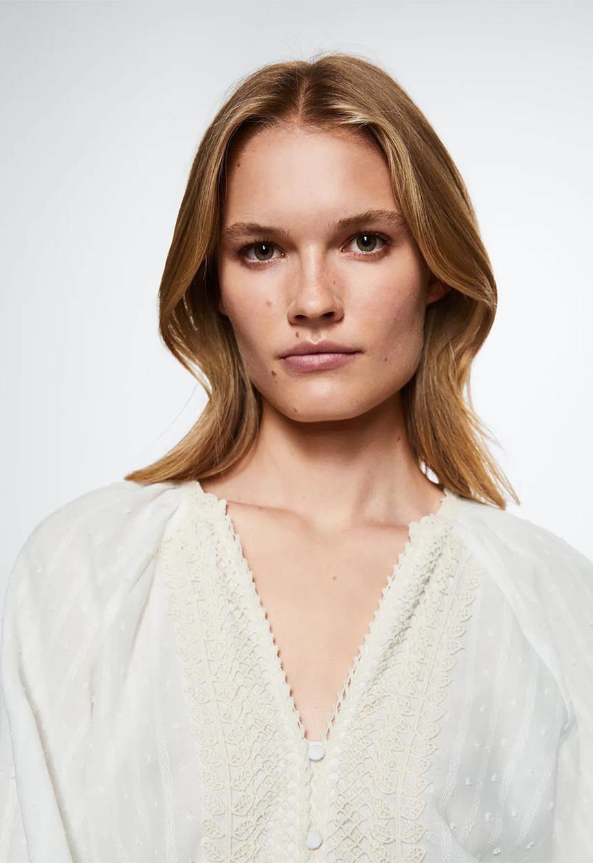 MANGO - Blouse grand - natural