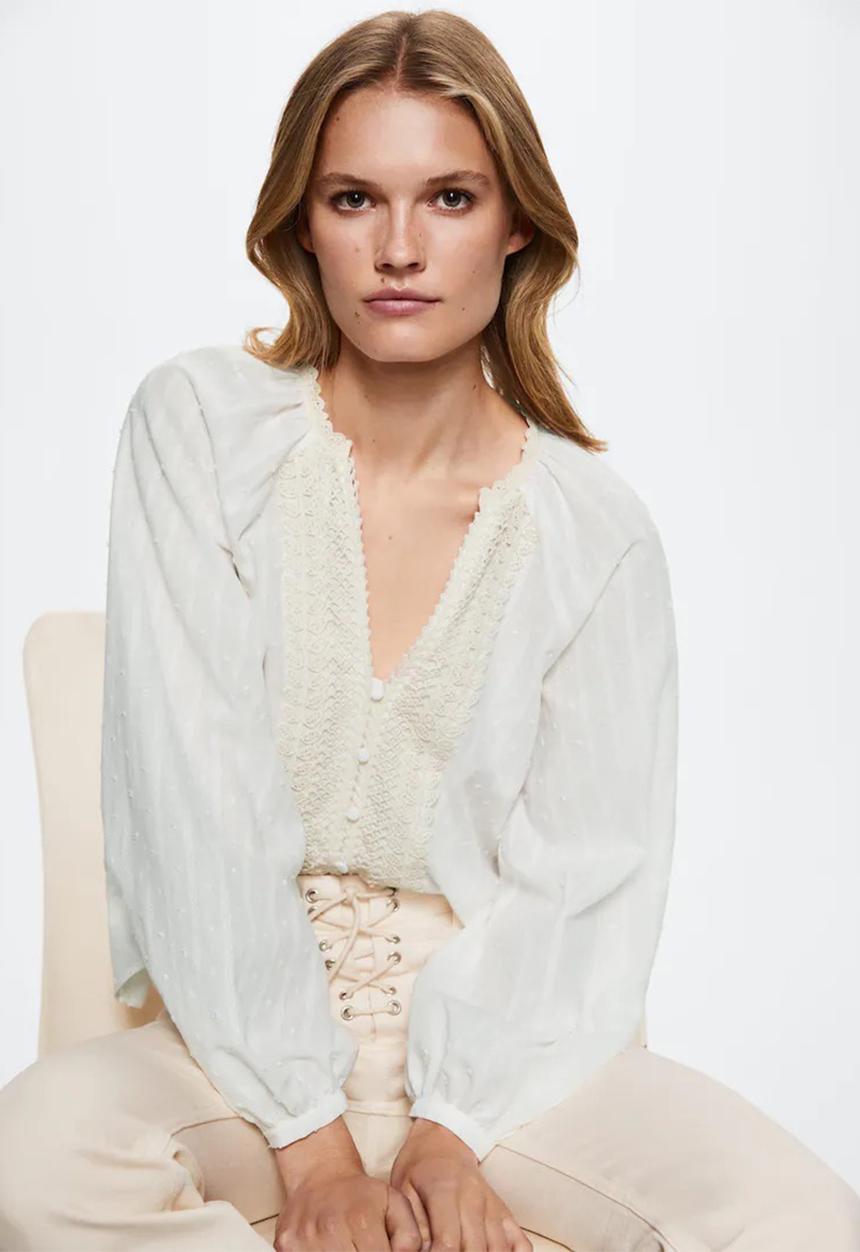 MANGO - Blouse grand - natural