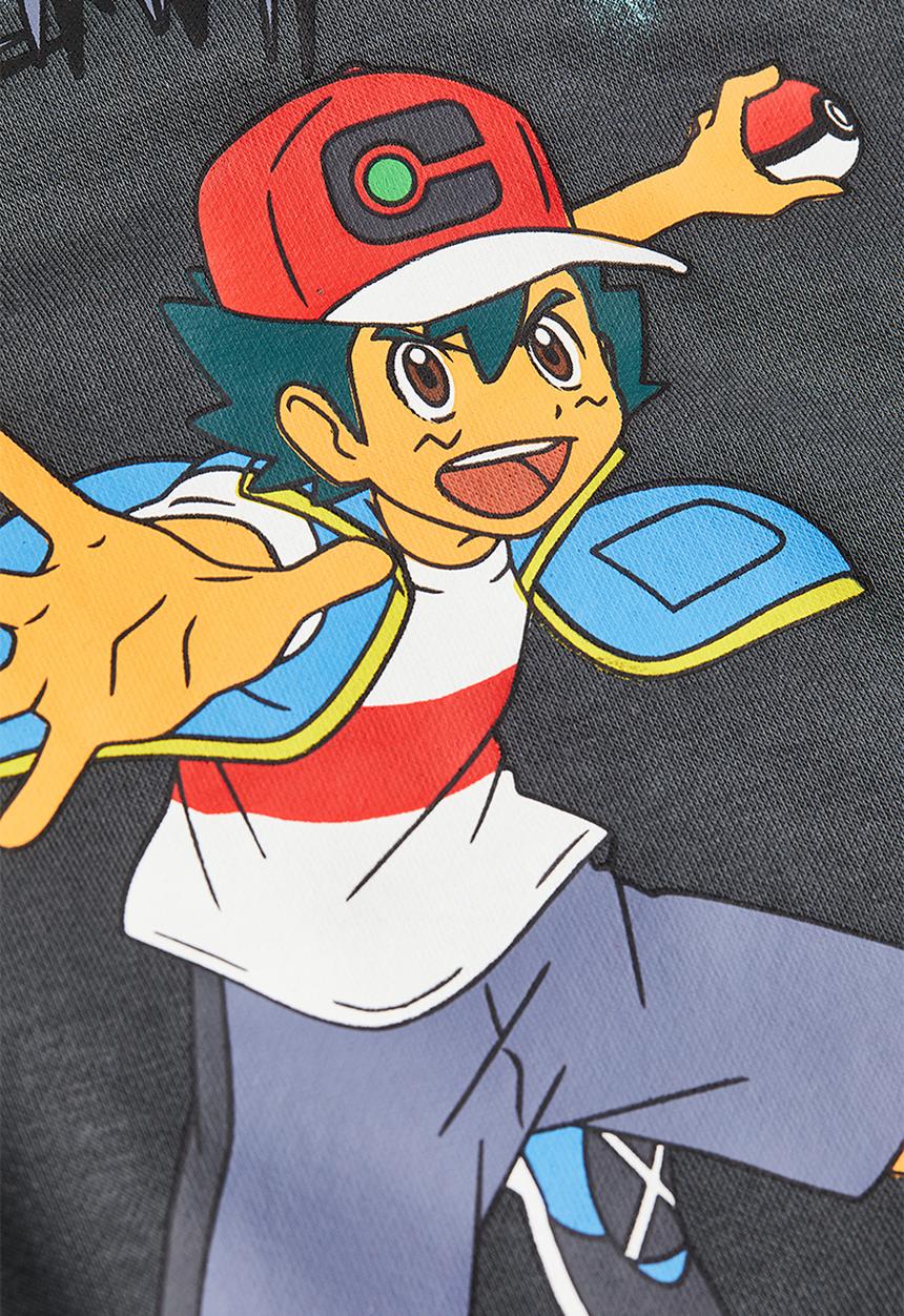 H&M - Motif-detail sweatshirt - dark grey/pokémon
