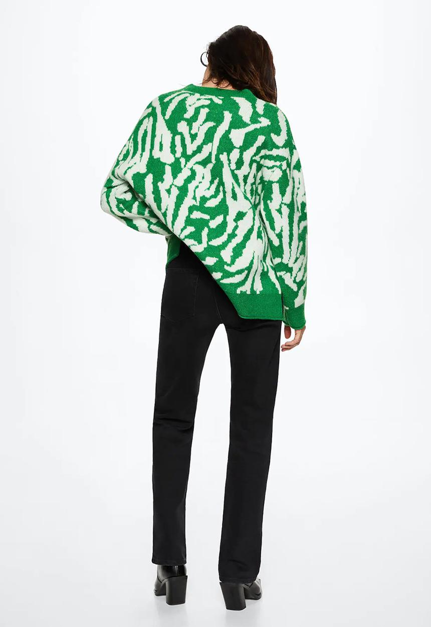 MANGO - Sweater tigre - green
