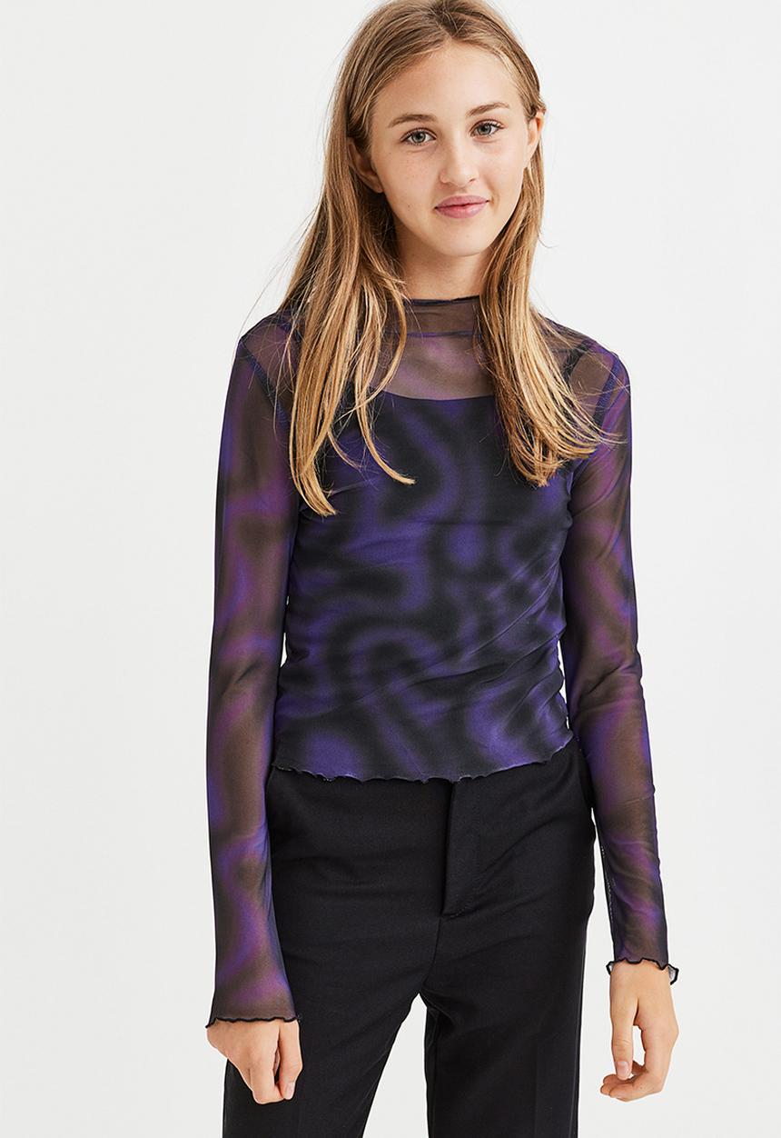 H&M - Long-sleeved top - purple/patterned