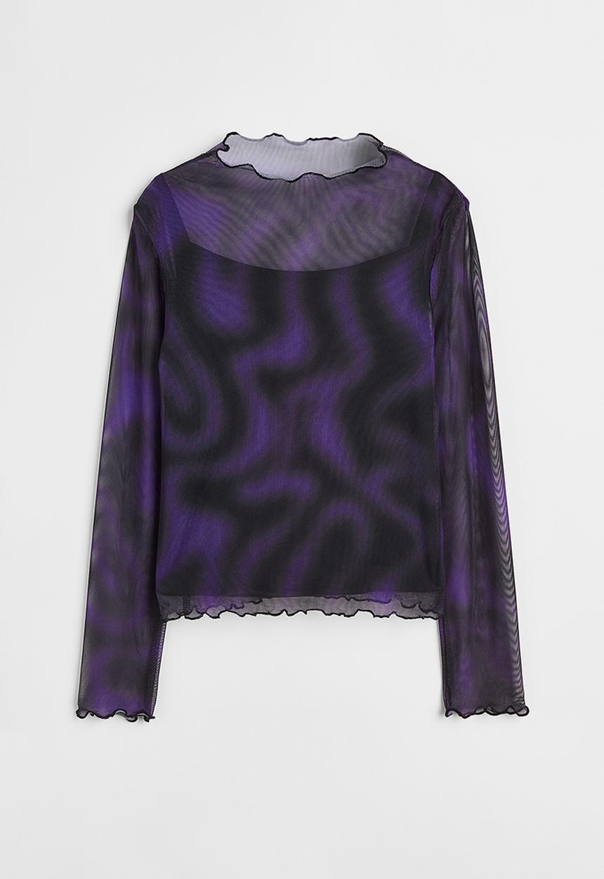 H&M - Long-sleeved top - purple/patterned