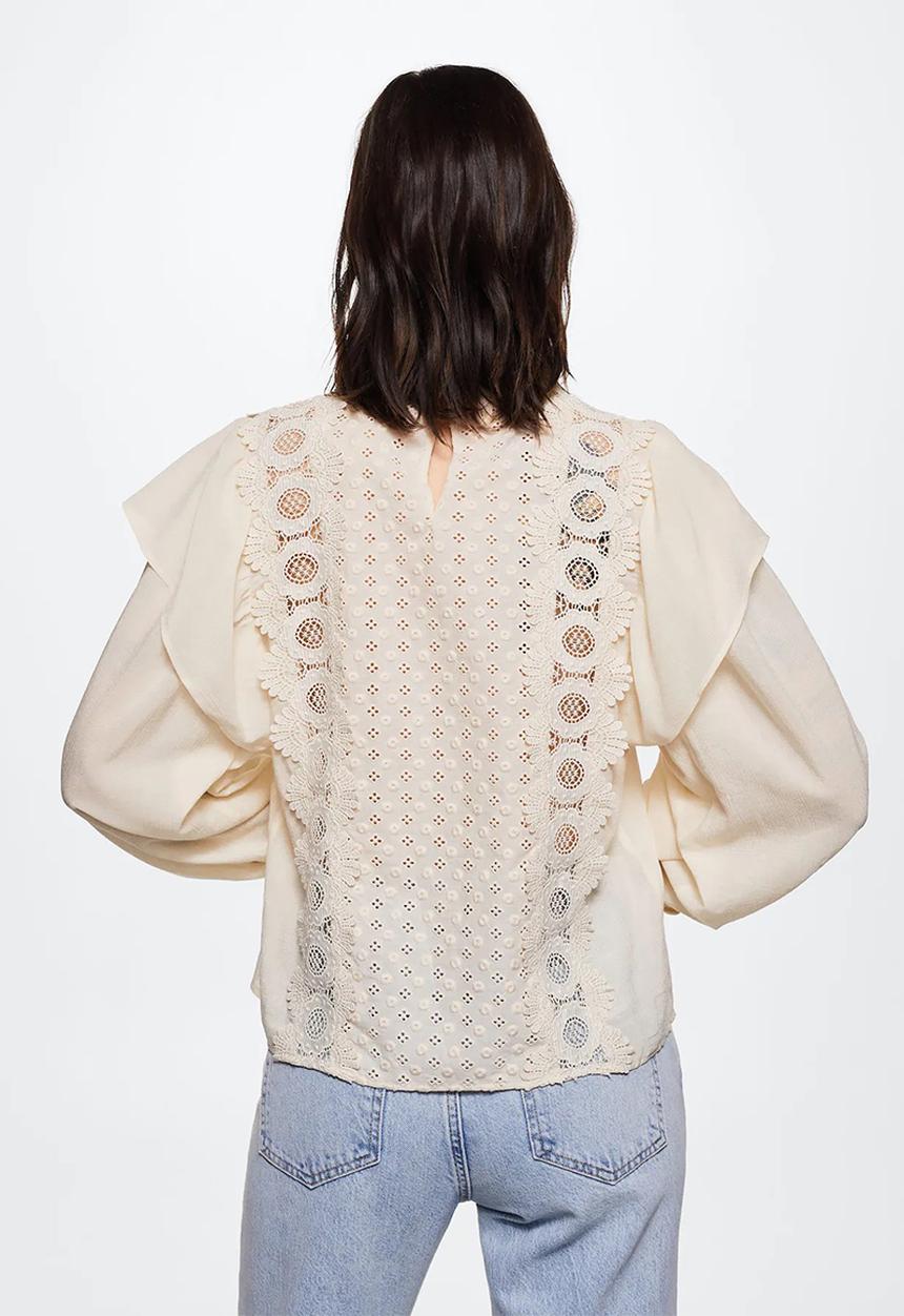 MANGO - Blouse closed - natural