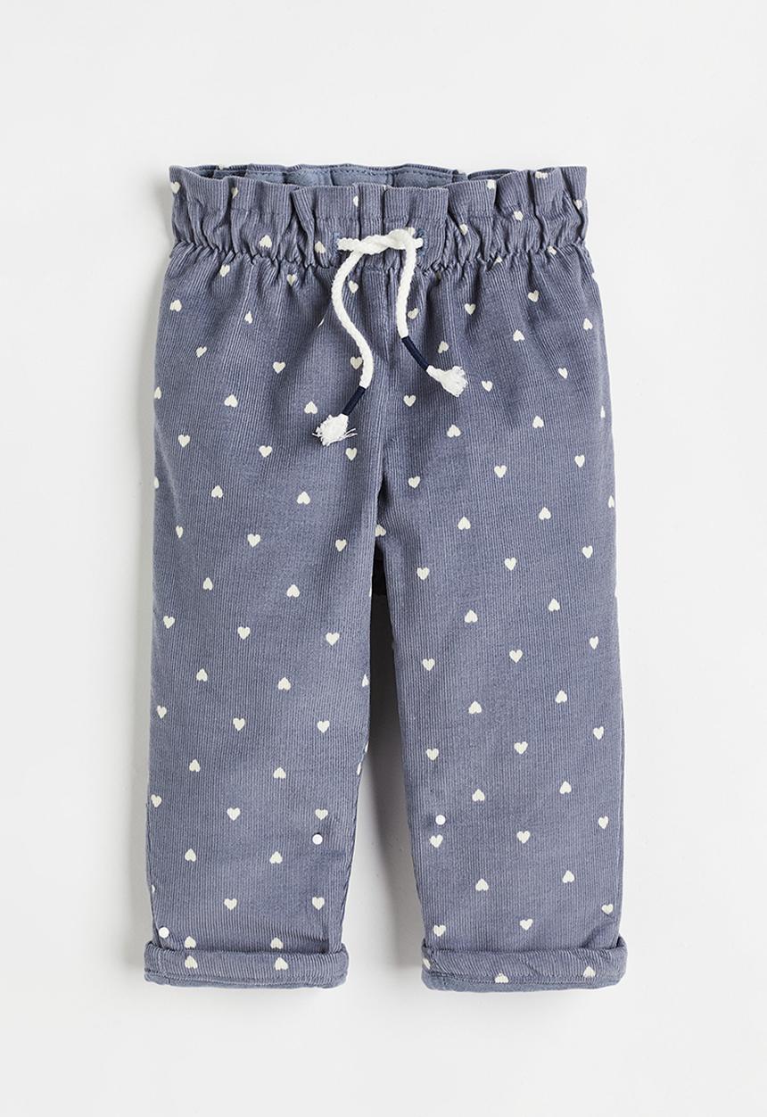 H&M - Lined cotton joggers - blue/hearts