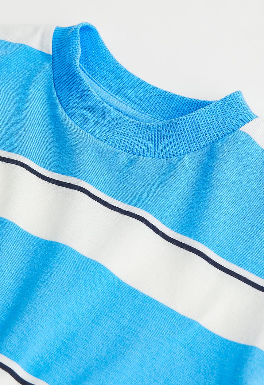 H&M - Cotton jersey top - blue/striped
