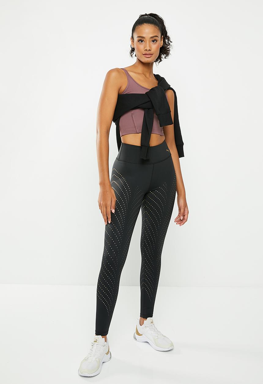 PUMA - Forever luxe high waist 7/8 tight - puma black/deco gold print