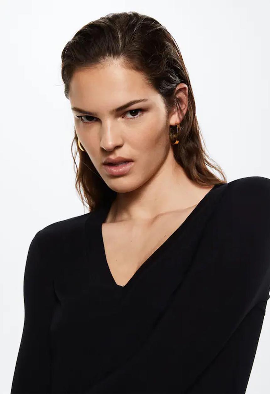 MANGO - T-shirt secondpi - black