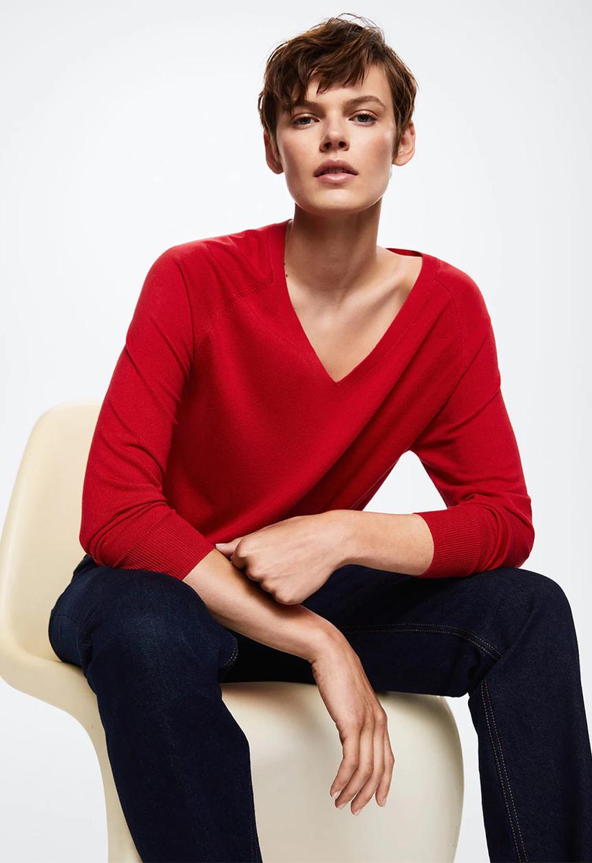 MANGO - Sweater lucav - red