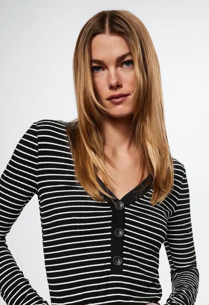 MANGO - T-shirt noir - black