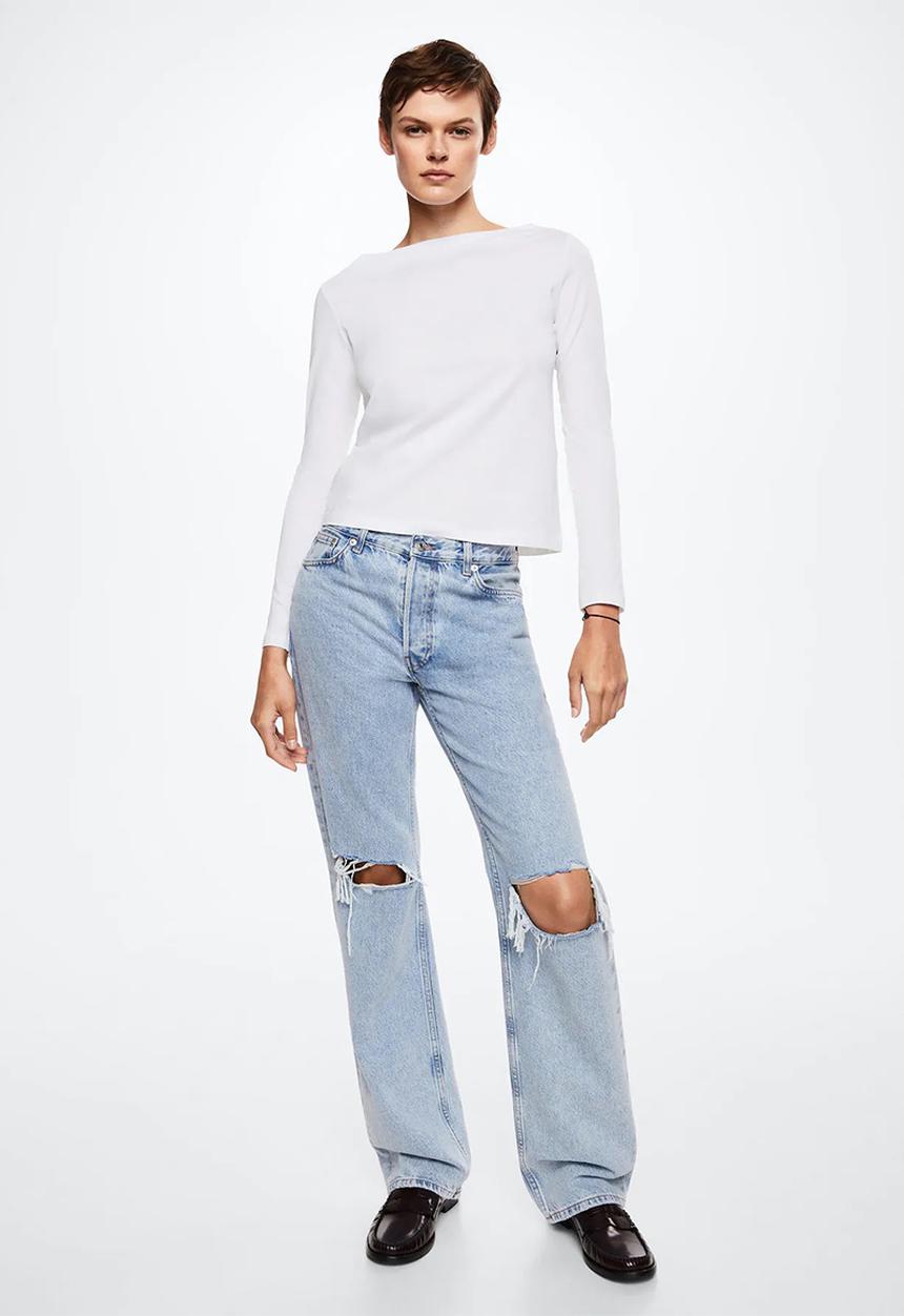 MANGO - T-shirt saco - white