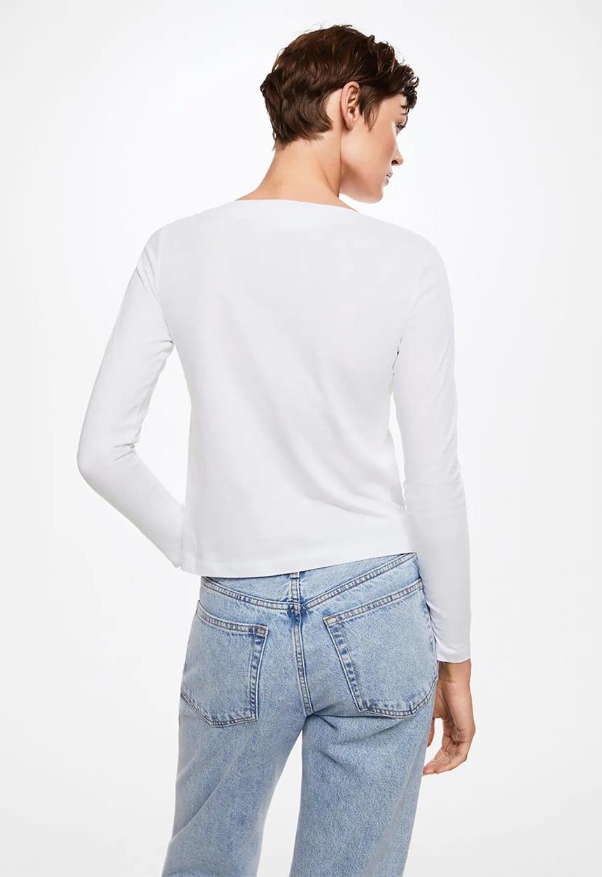 MANGO - T-shirt saco - white