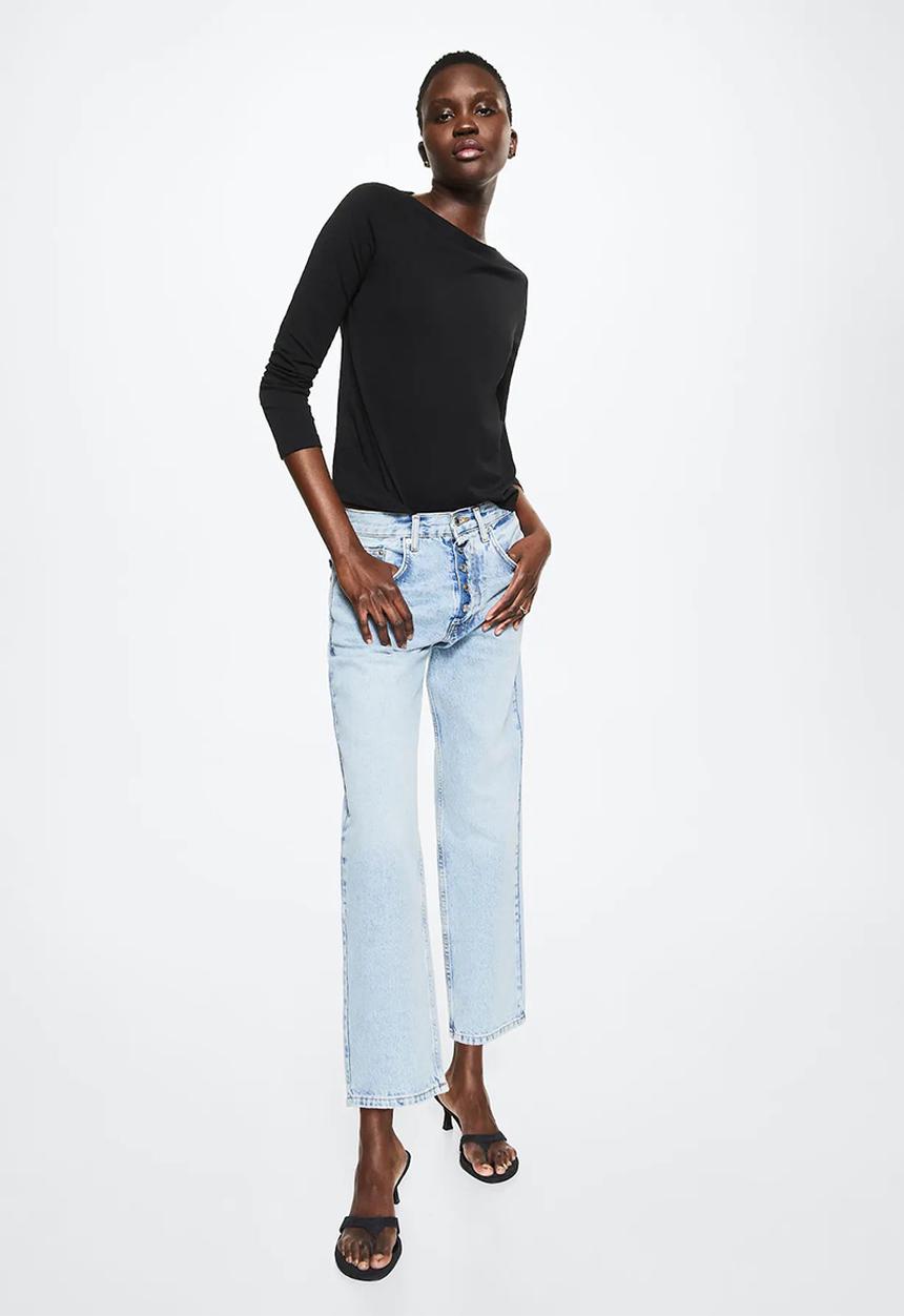 MANGO - T-shirt saco - black