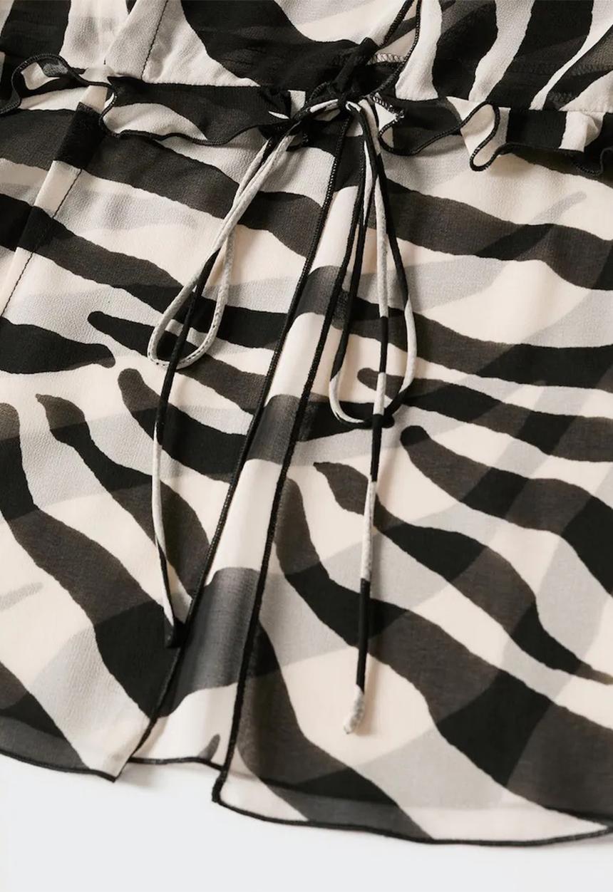 MANGO - Blouse naya - black & white 
