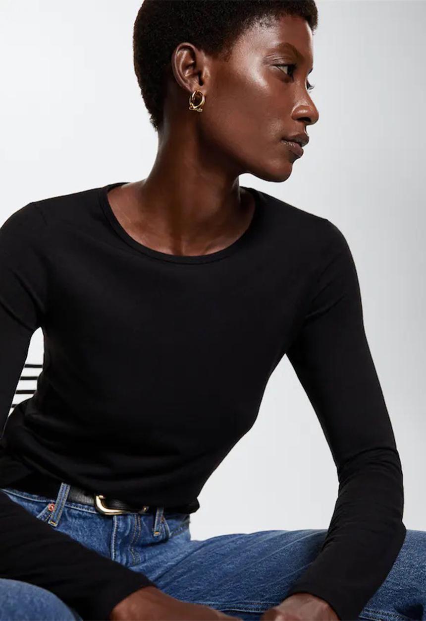MANGO - T-shirt calley - black