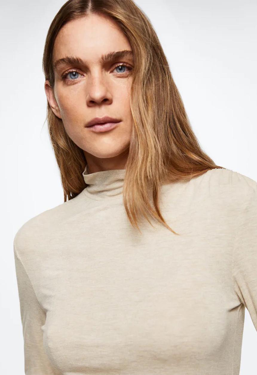 MANGO - T-shirt second - light/pastel brown