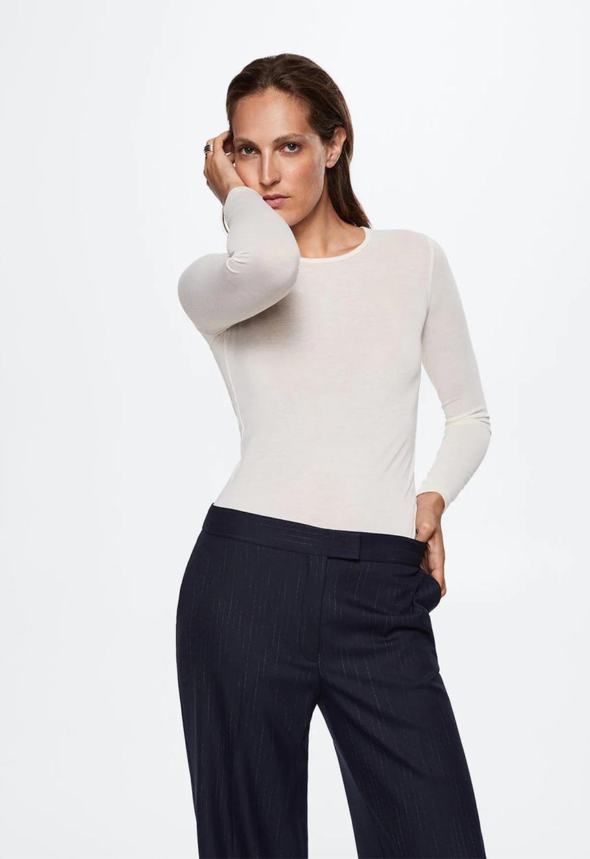 MANGO - T-shirt calley - off white