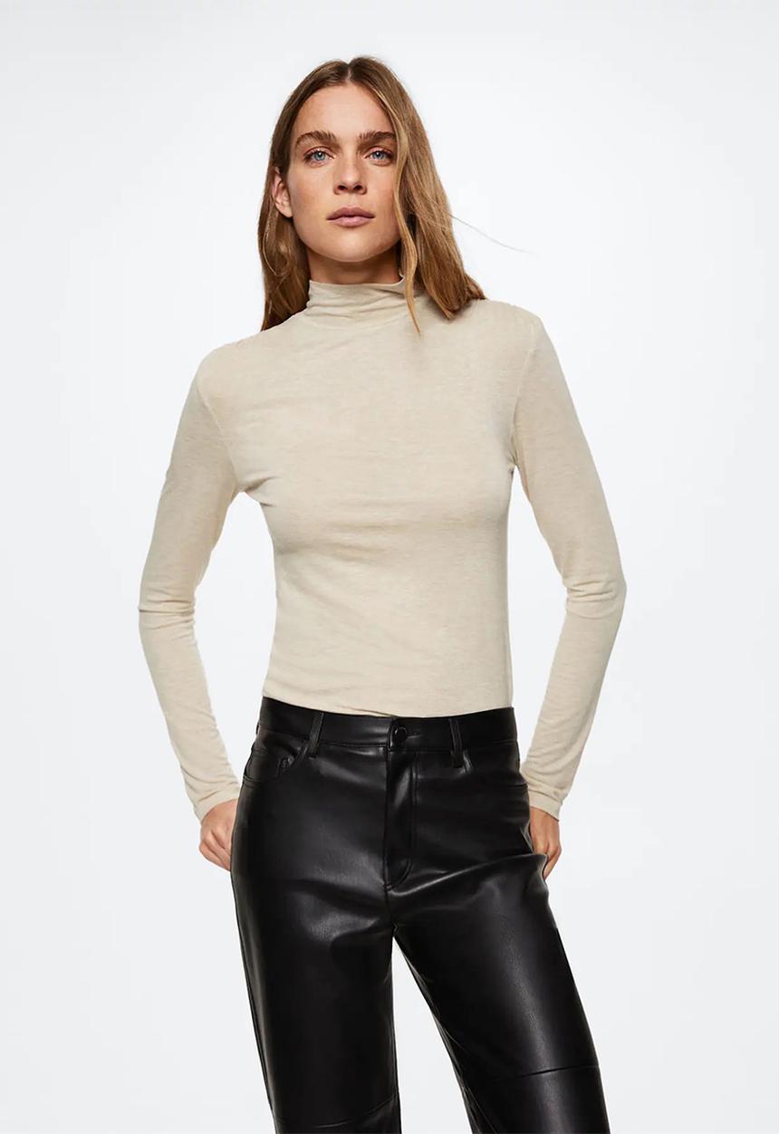 MANGO - T-shirt second - light/pastel brown
