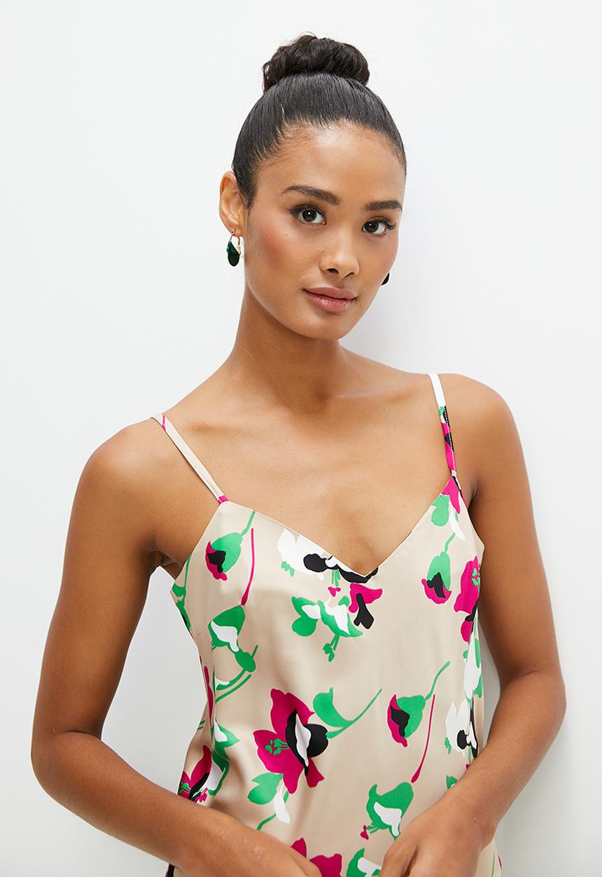 edit -  Satin slip dress - Floral