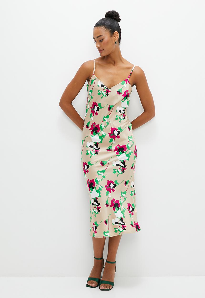 edit -  Satin slip dress - Floral