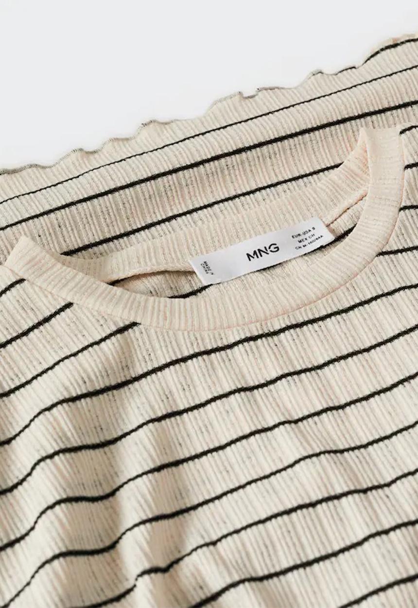 MANGO - T-shirt crema - light beige