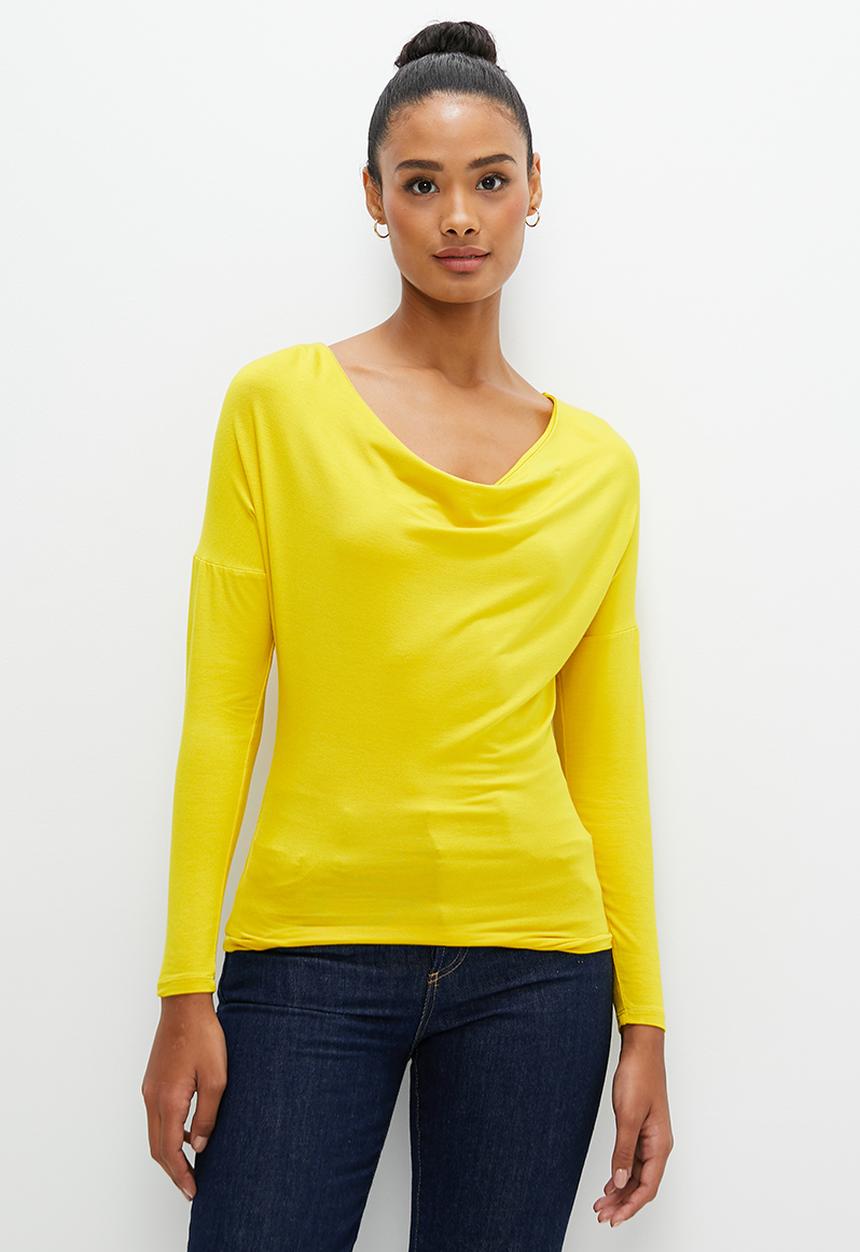 edit - Cowl neck top - yellow