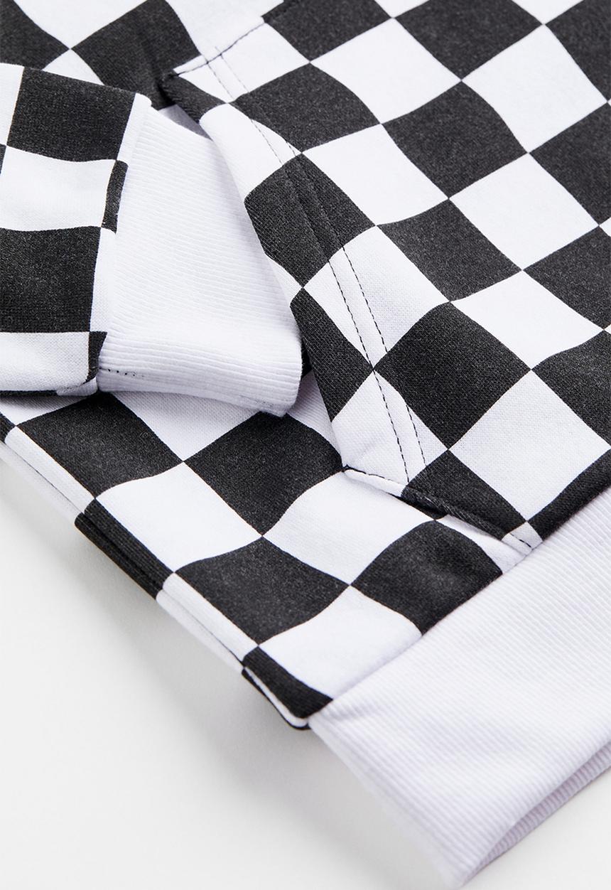 H&M - Oversized hoodie - black/white checked