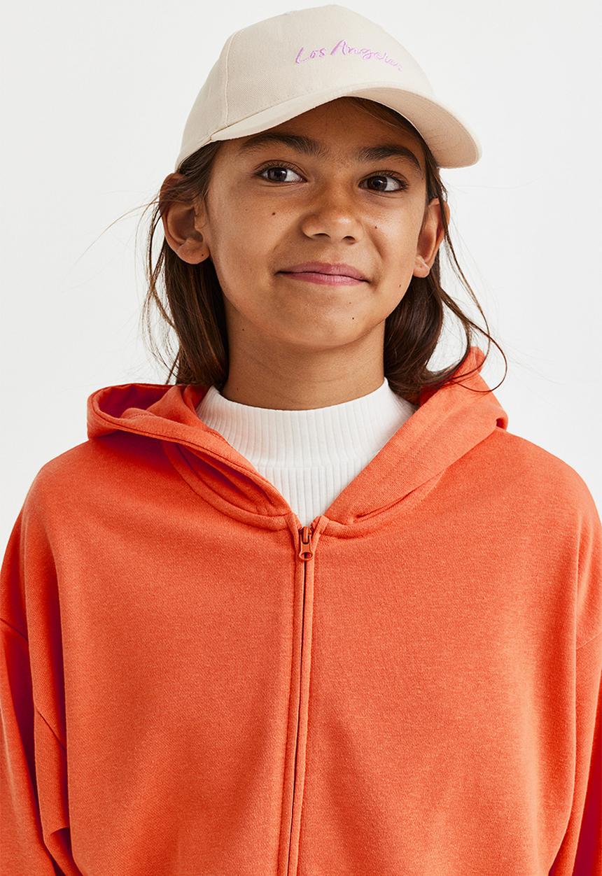 H&M - Oversized zip-through hoodie - orange