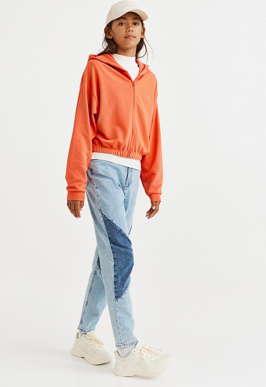 H&M - Oversized zip-through hoodie - orange