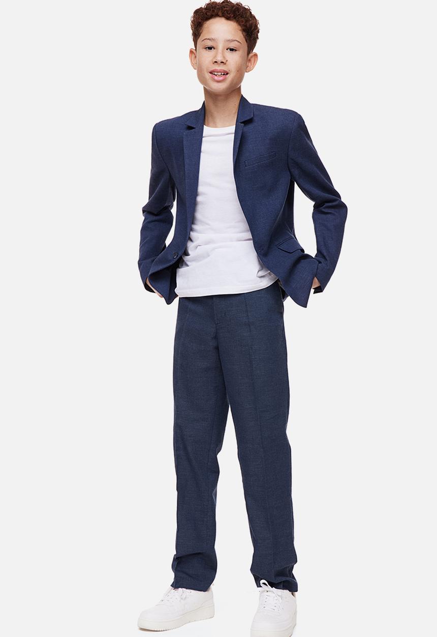 H&M - Textured suit trousers - navy blue