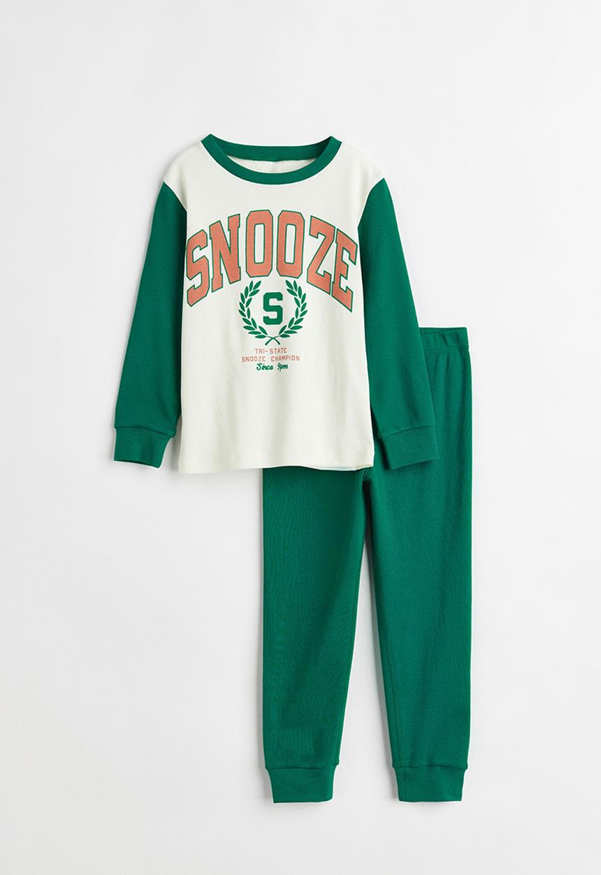 H&M - Jersey pyjamas - dark green/snooze