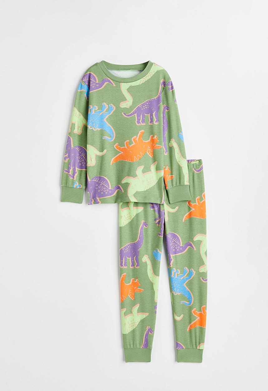 H&M - Jersey pyjamas - green/dinosaurs