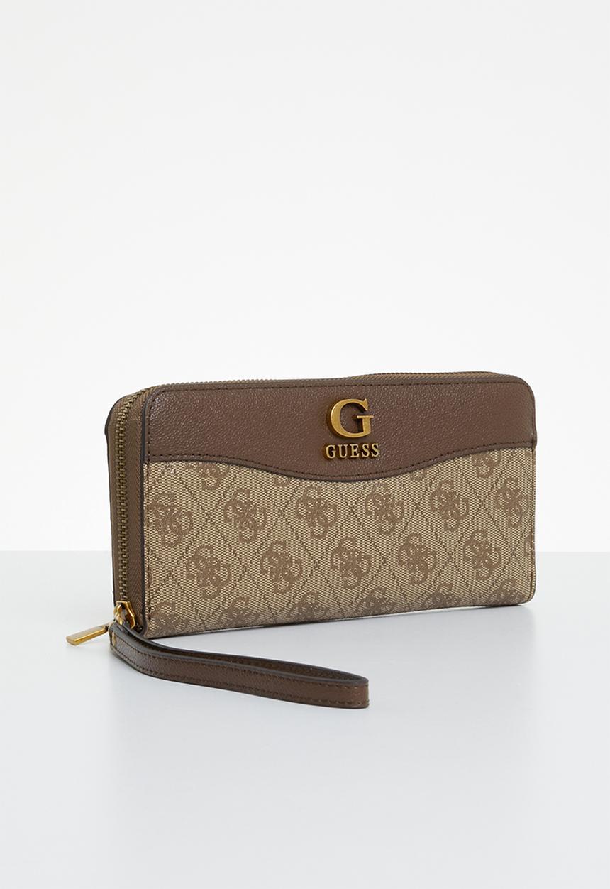 GUESS - Nell logo slg large zip around - latte logo/brown