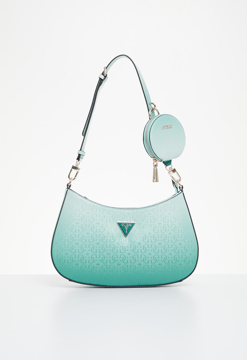 GUESS - Alexie top zip shoulder bag - aqua multi