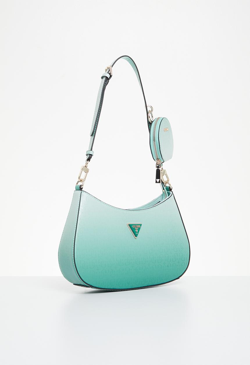 GUESS - Alexie top zip shoulder bag - aqua multi