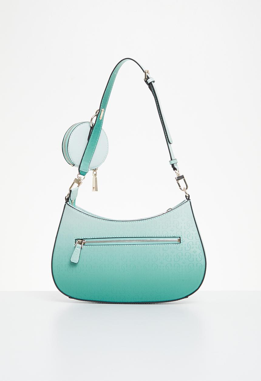 GUESS - Alexie top zip shoulder bag - aqua multi