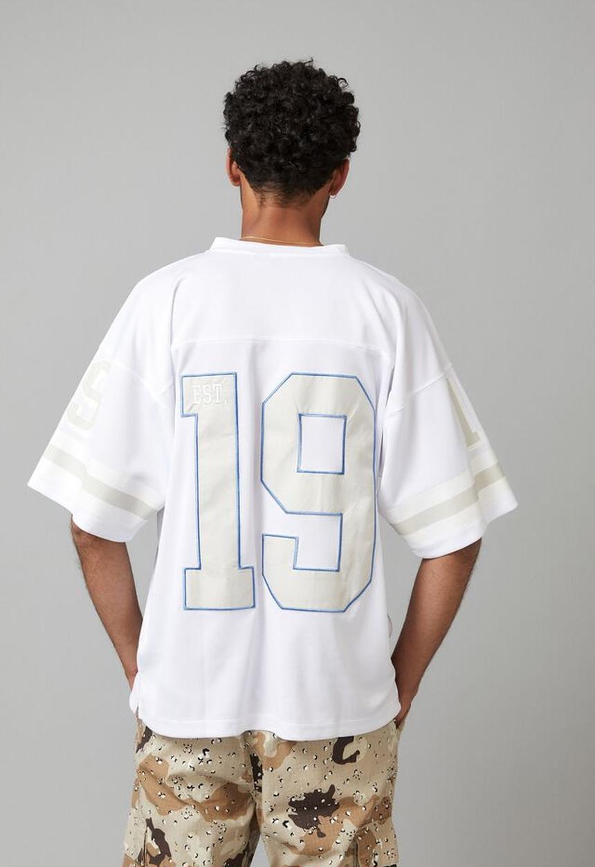 Factorie - Ucla v-neck mesh top - lcn ucla & white tonal