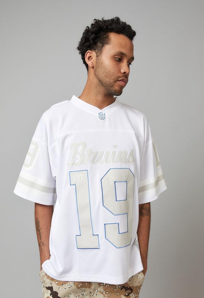 Factorie - Ucla v-neck mesh top - lcn ucla & white tonal