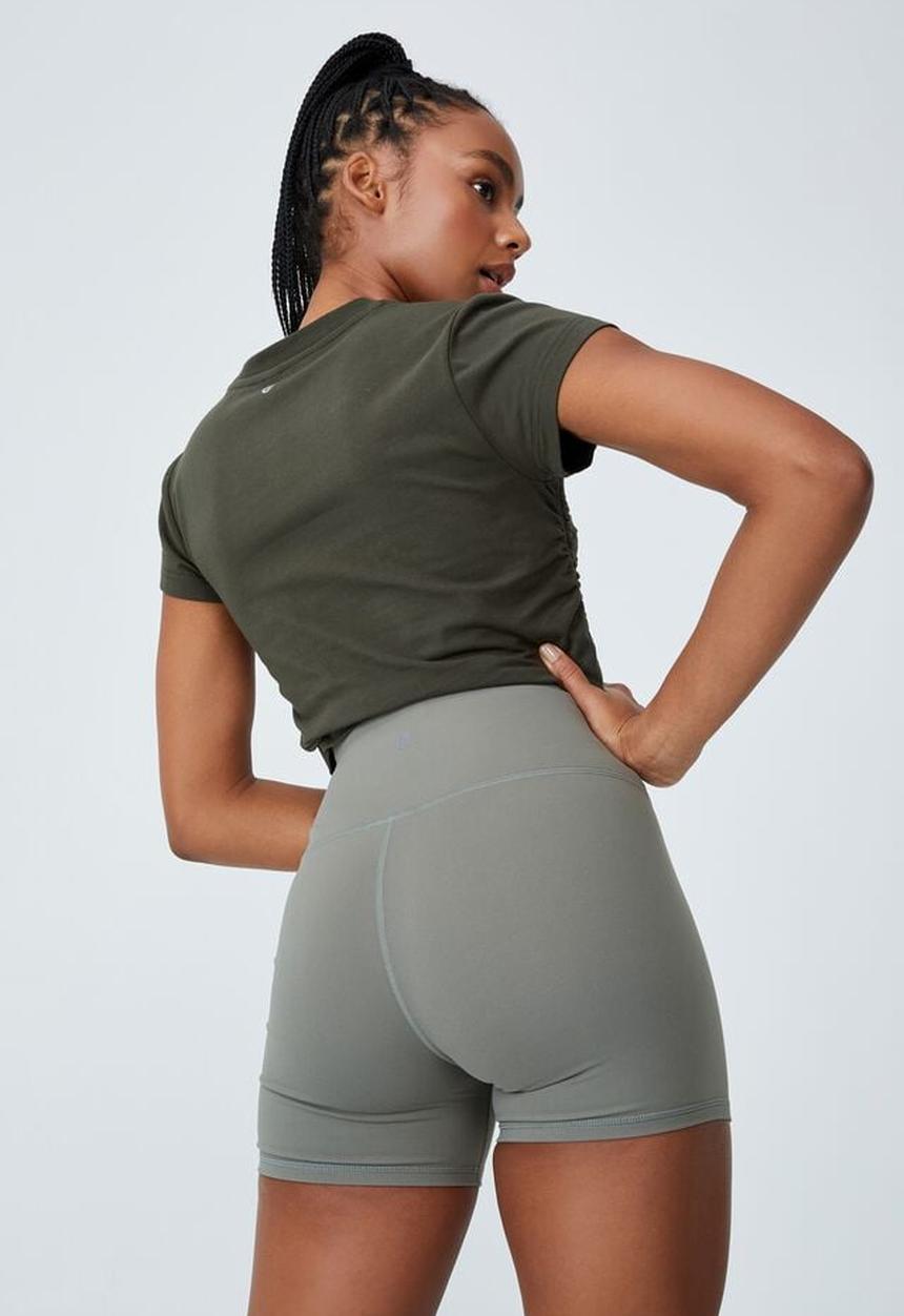 Cotton On - Highwaisted Shortie Short - core steely shadow