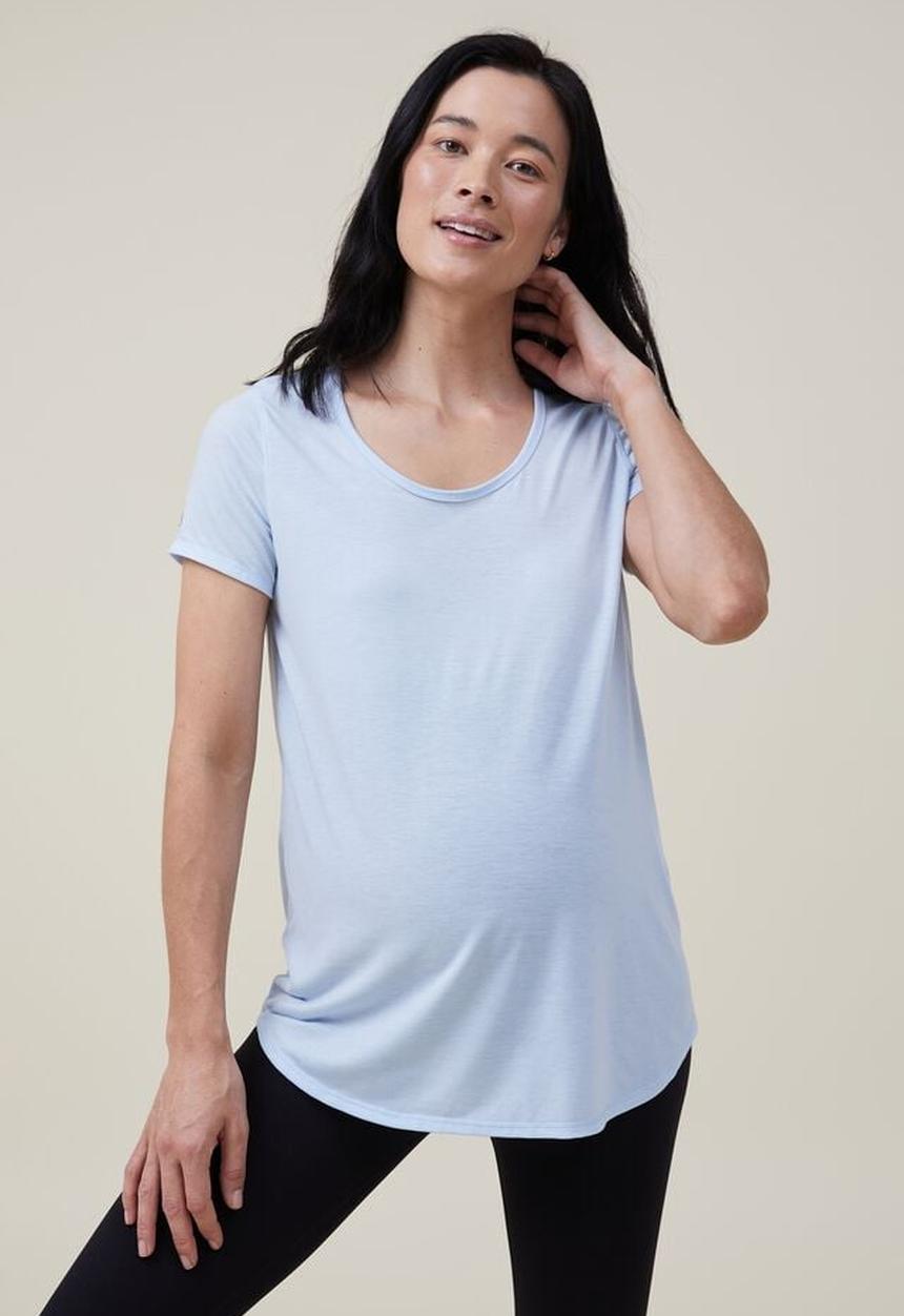 Cotton On - Maternity gym T-shirt - silk blue