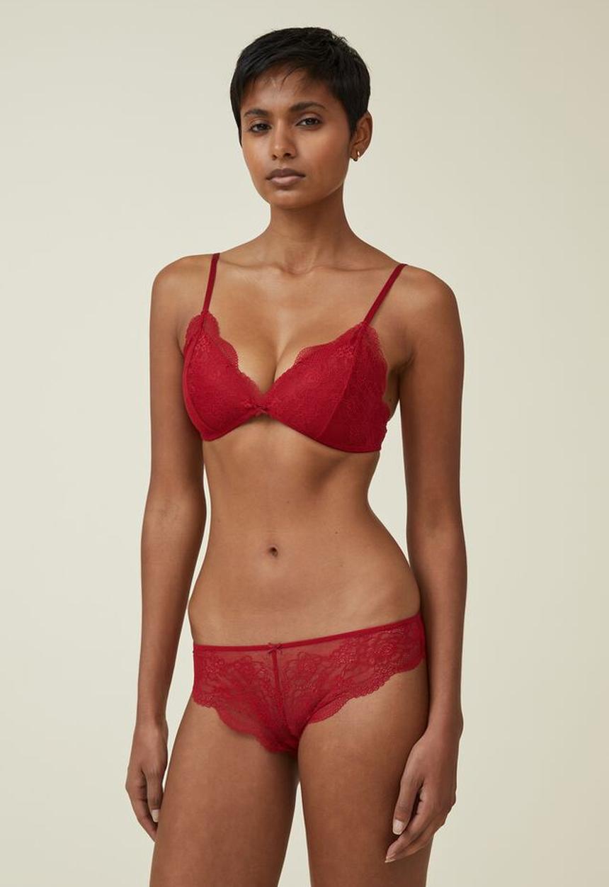 Cotton On - Nala lace bikini brief - crimson