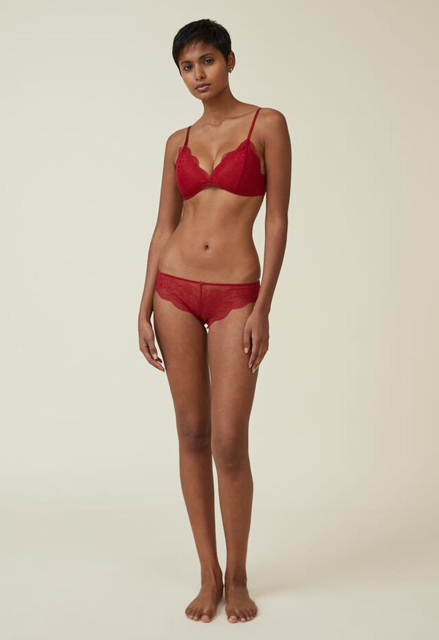 Cotton On - Nala lace bikini brief - crimson