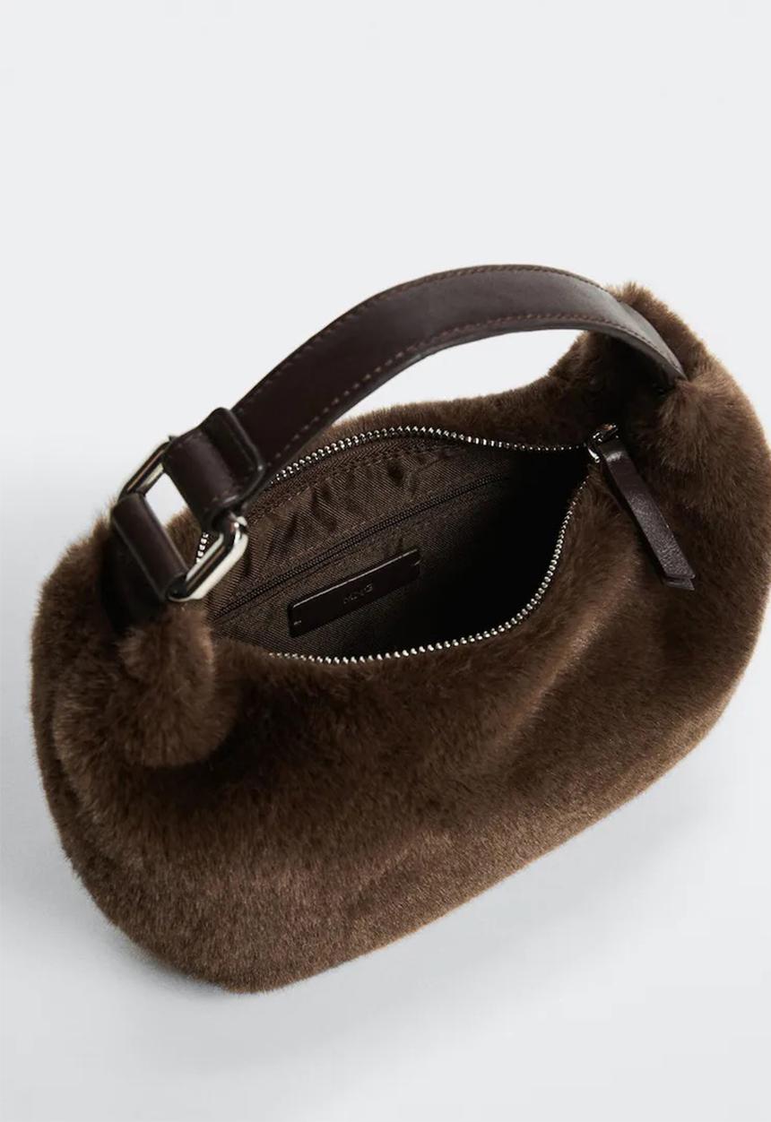 MANGO - Short handle hair bag - brown