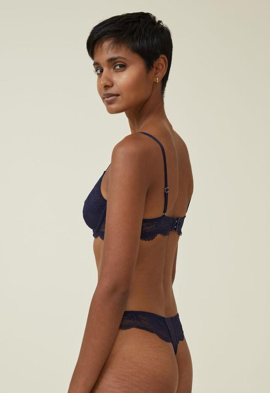 Cotton On - Nala lace underwire bra - french navy